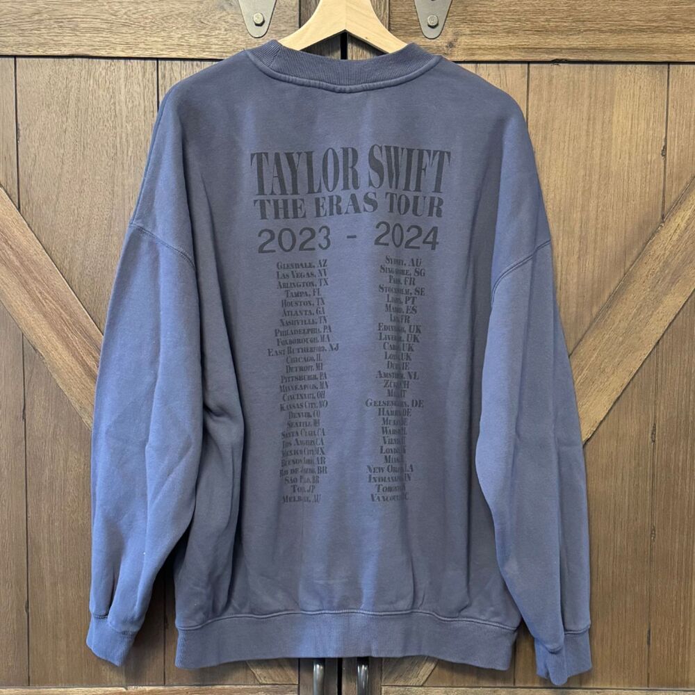 NEW Eras Tour Blue Crewneck Sweatshirt Taylor Swift Merch Crew Neck sz XL - Picture 4 of 8